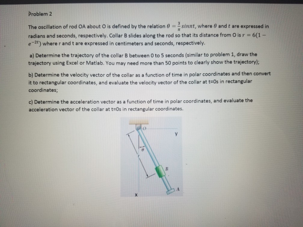 Solved Problem 2 The Oscillation Of Rod OA About O Is | Chegg.com