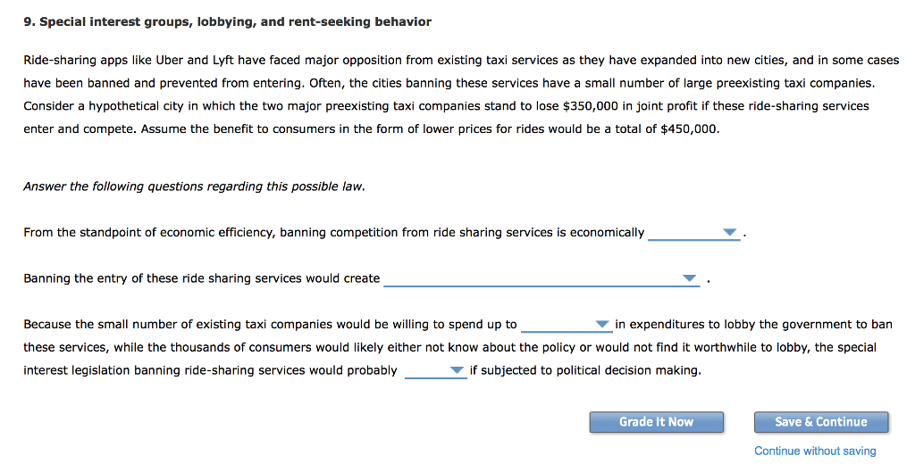 Solved 9. Special Interest Groups, Lobbying, And | Chegg.com