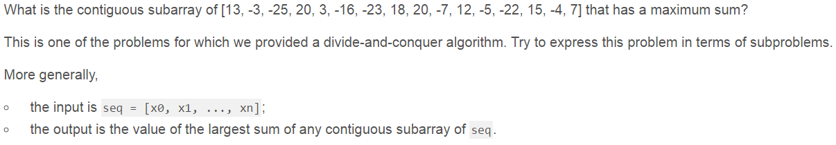 Solved Define a subproblem in such a way that the original | Chegg.com