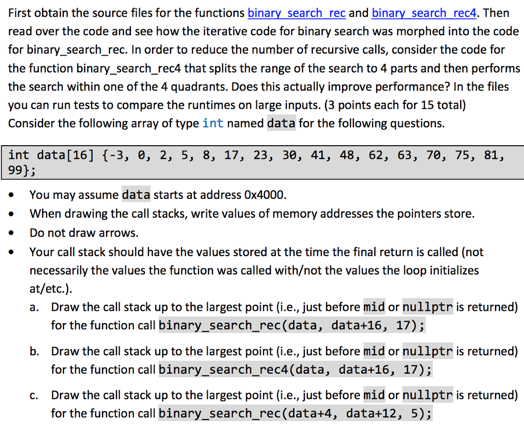 Code for binary_search_rec: // | Chegg.com