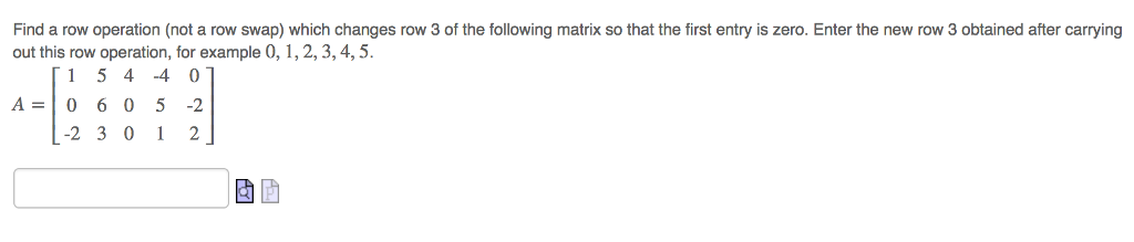 Solved Find a row operation not a row swap which changes Chegg