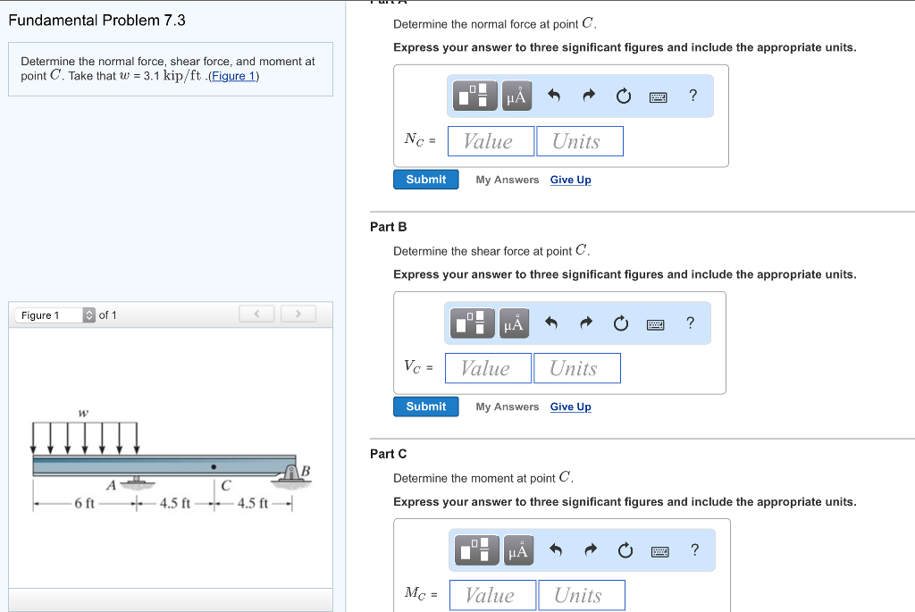 Solved Fundamental Problem 7.3 Determine the normal force at | Chegg.com