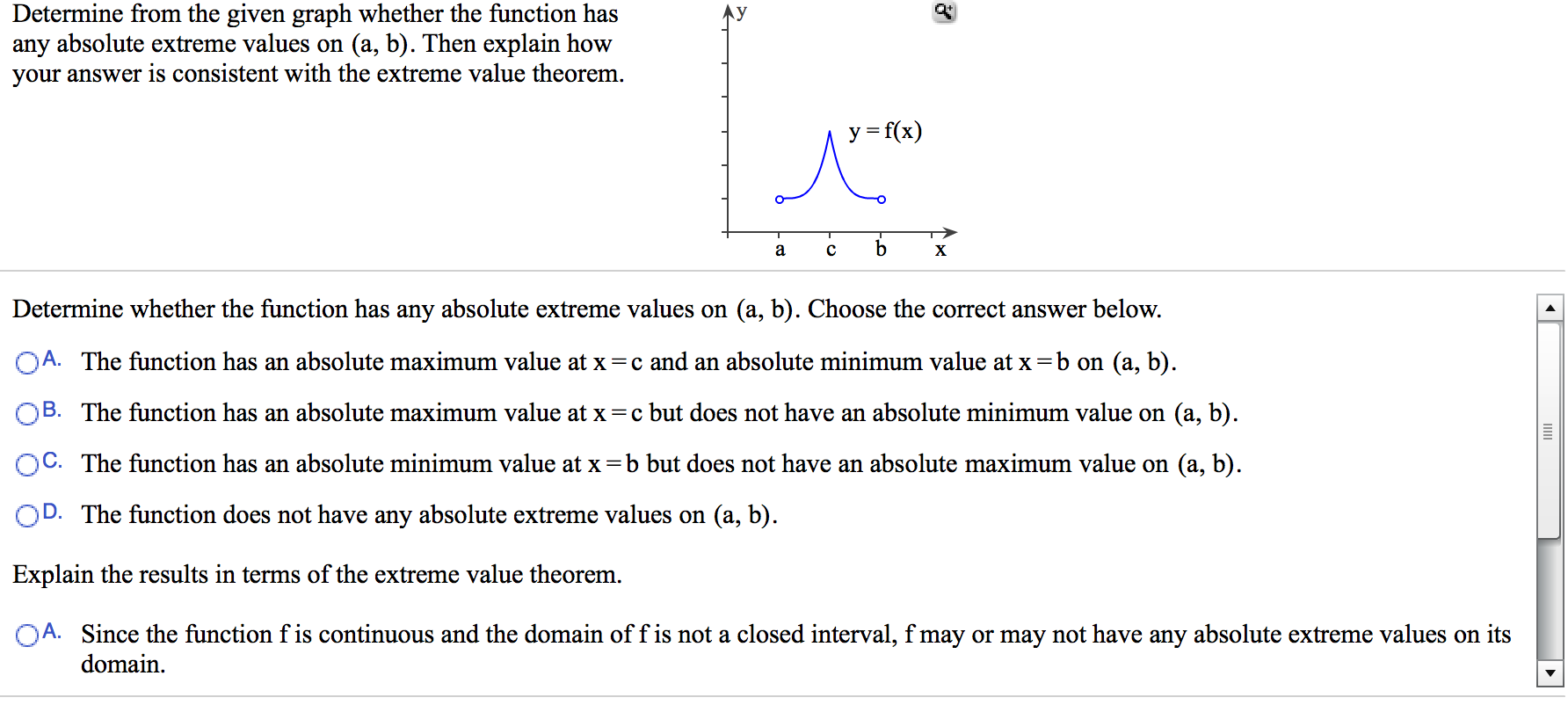 Solved Determine from the given graph whether the function | Chegg.com