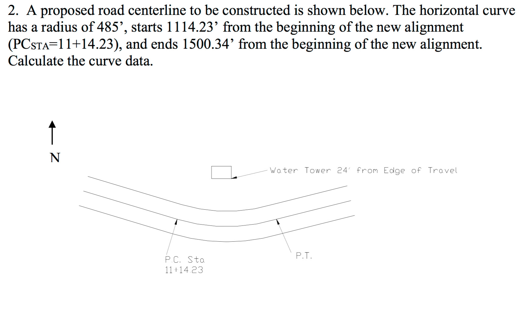 A Proposed Road Centerline To Be Constructed Is Shown | Chegg.com