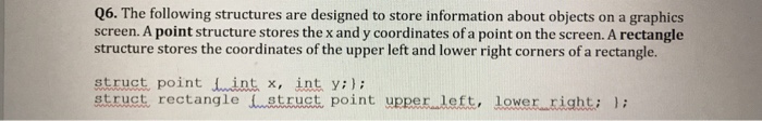 Solved The following structures are designed to store | Chegg.com