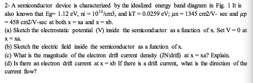 Solved 1 It is 2- A semiconductor device is characterized by | Chegg.com