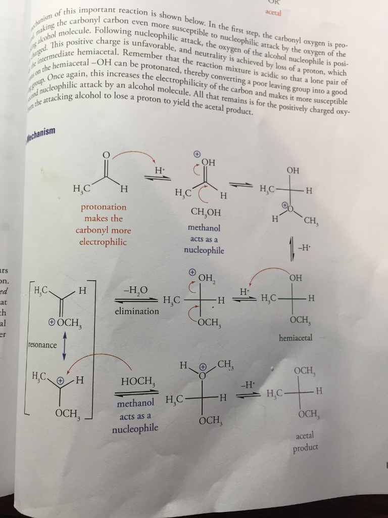 Solved Formation of acetal: In the mechanism shown in the | Chegg.com