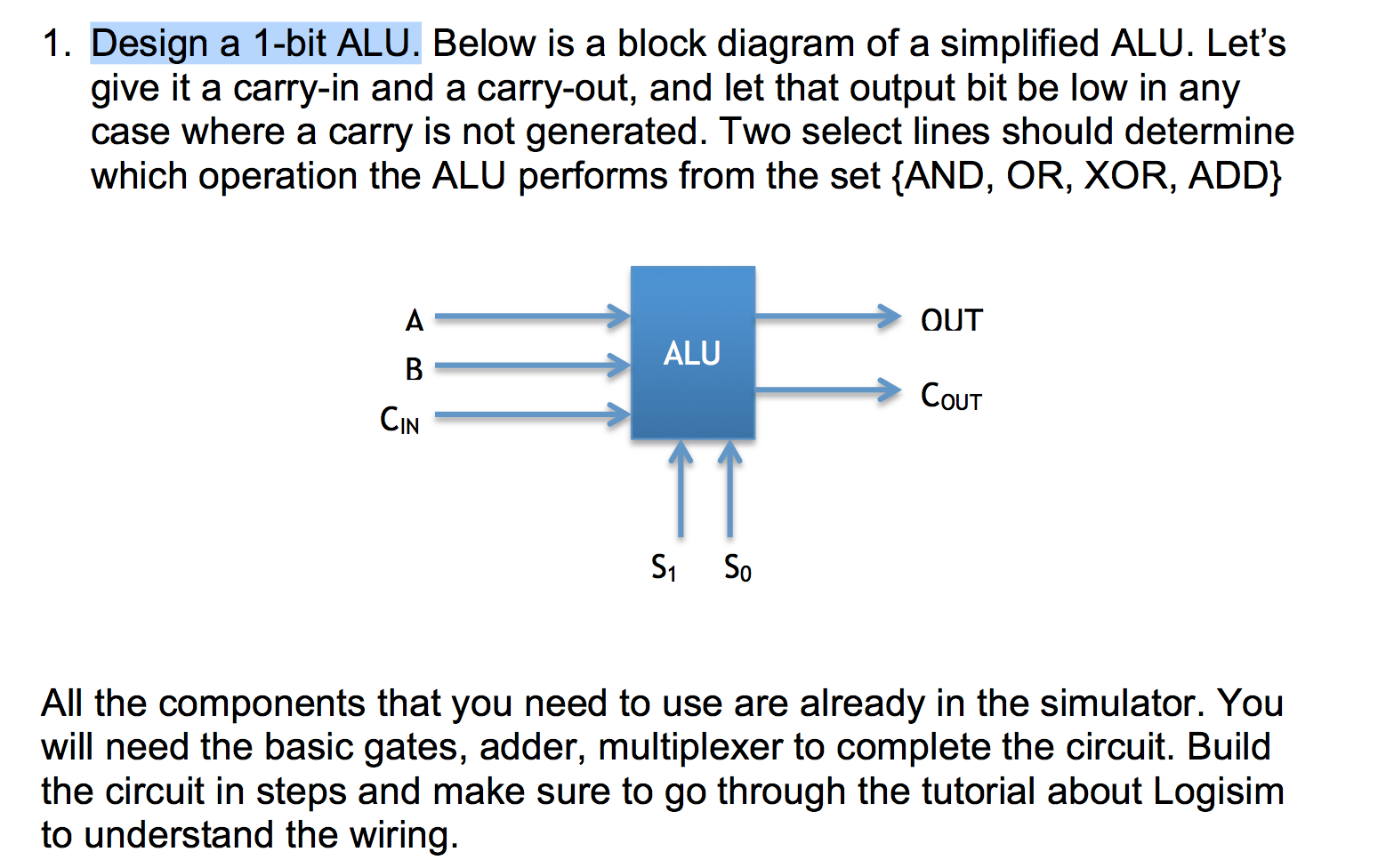 [DIAGRAM] Logic Diagram Of 1 Bit Alu - MYDIAGRAM.ONLINE