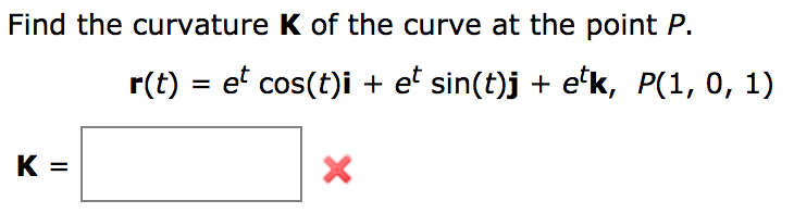 Solved Find the curvature K of the curve at the point P. | Chegg.com