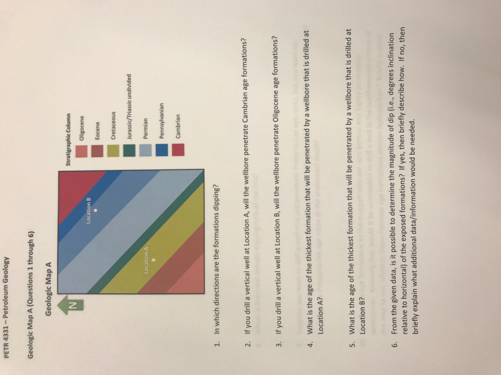 Solved PETR 4331-Petroleum Geology Geologic Map A (Questions | Chegg.com