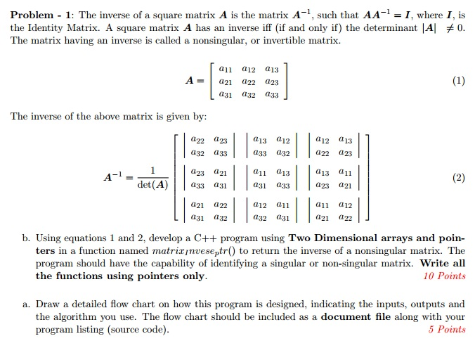 Solved The inverse of a square matrix A is the matrix A^-1, | Chegg.com