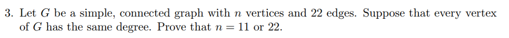 Solved 3. Let G be a simple, connected graph with n vertices | Chegg.com