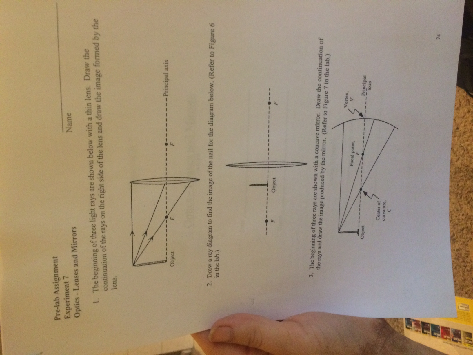 Solved The beginning of three light rays are shown below | Chegg.com