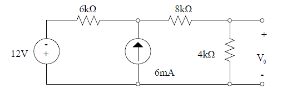 Solved Find V0 in the circuit below using the Principle of | Chegg.com