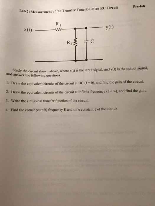 Solved Measurement of the Transfer Function of an RC circuit | Chegg.com
