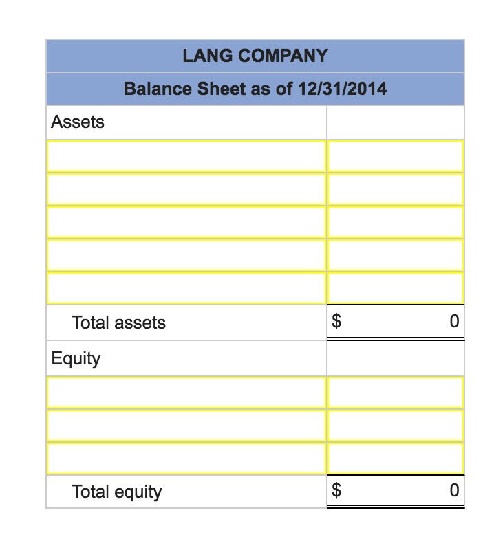 Solved Lang Company began operations on January 1, 2014, by