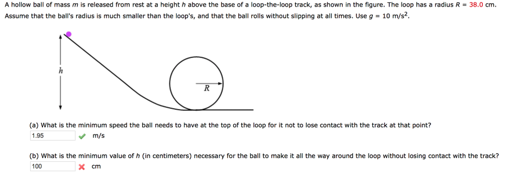 Solved A hollow ball of mass m is released from rest at a | Chegg.com