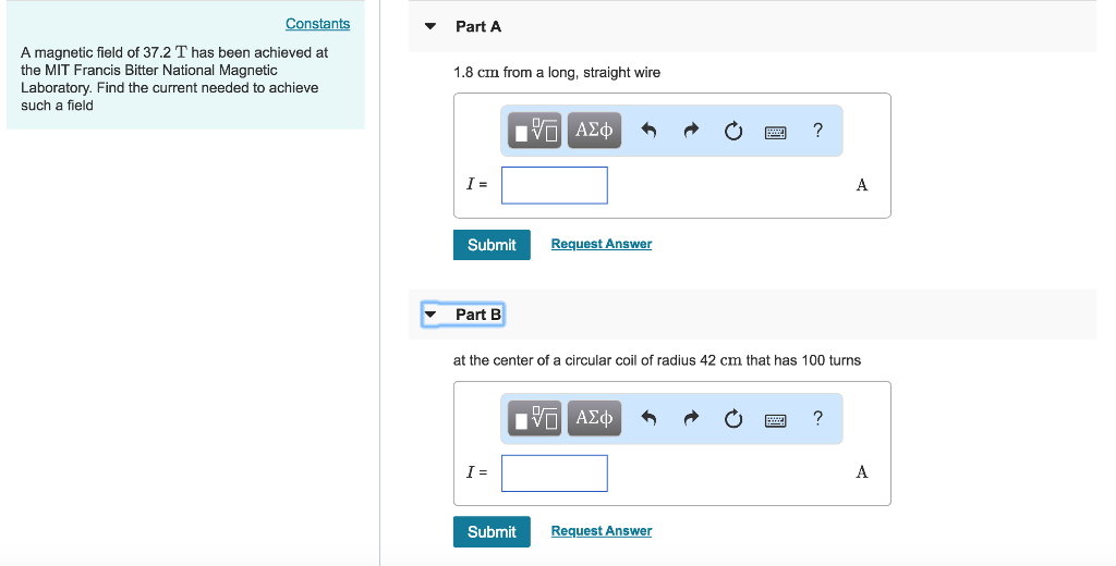 Solved Constants Part A A Magnetic Field Of 37.2 T Has Been | Chegg.com