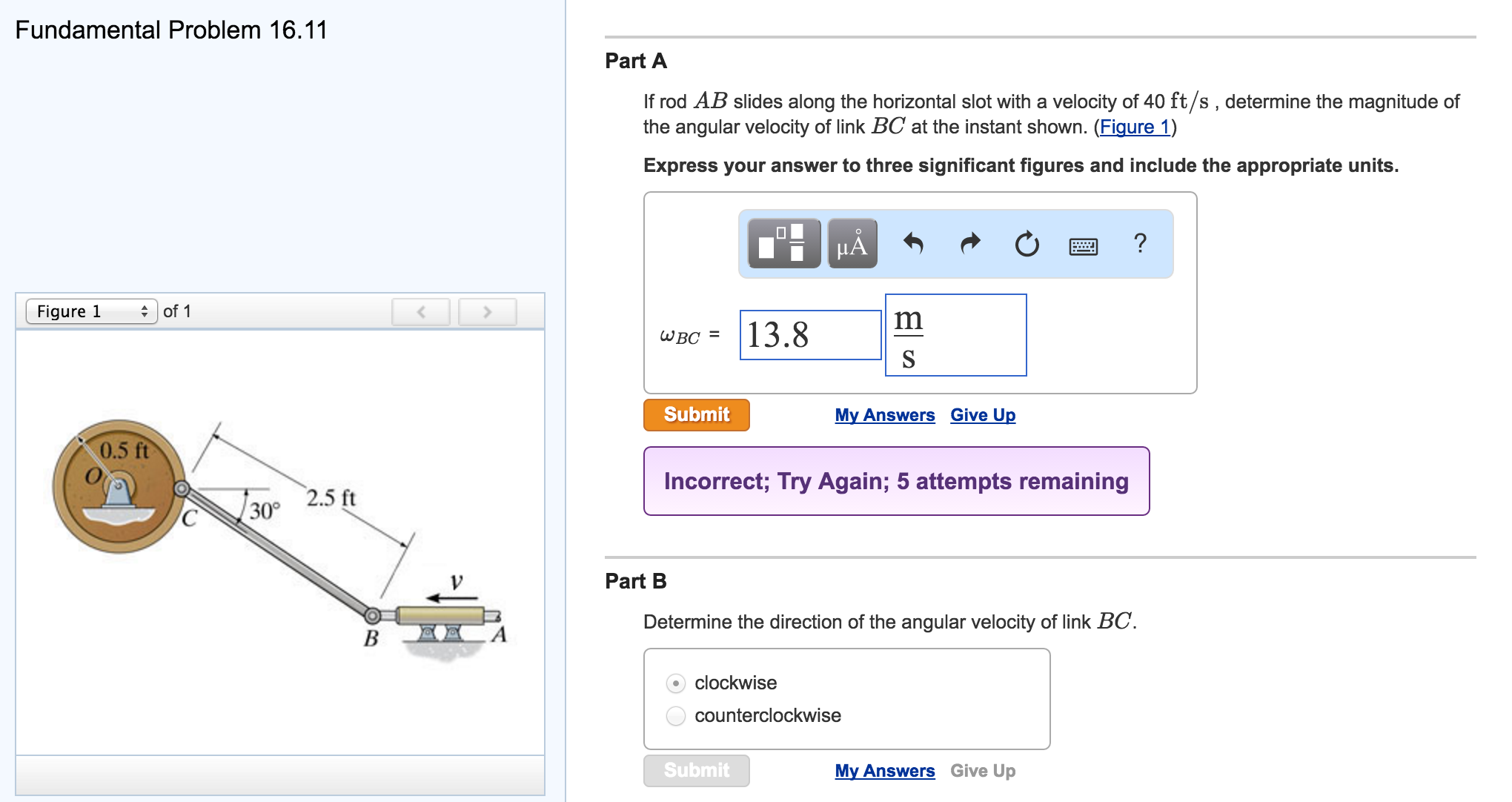 Solved If rod AB slides along the horizontal slot with a | Chegg.com