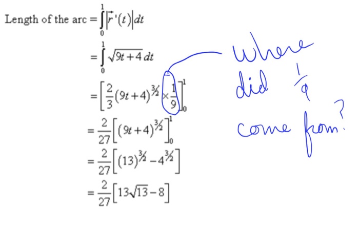 Solved Length of the arc = integral^1 _0| r^rightarrow' | Chegg.com