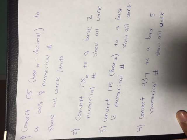 Solved Convert 175 base10 Decimal To A Base 8 Numerical Chegg