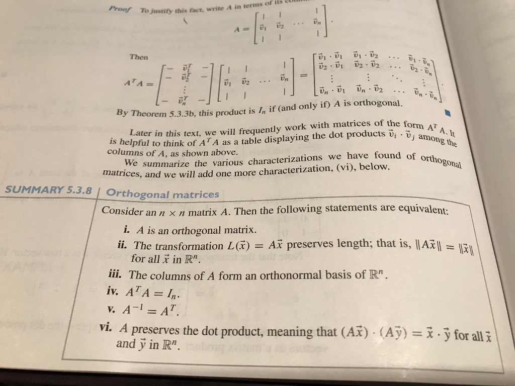 Solved Orthogonal Matrices, Orthogonal Transformations, And | Chegg.com