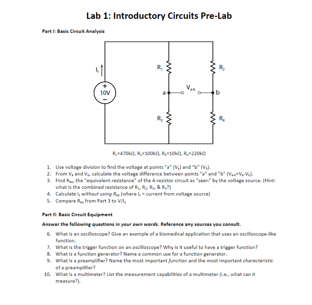 Solved Use voltage division to find the voltage at points | Chegg.com