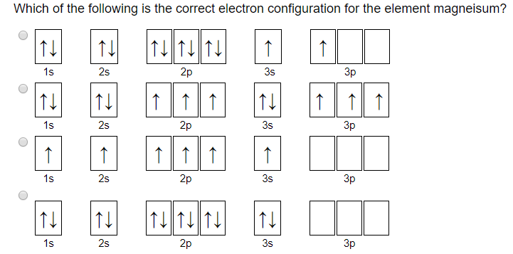 Solved Which of the following is the correct electron | Chegg.com