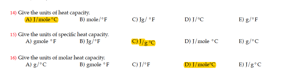 Molar Heat Capacity Units