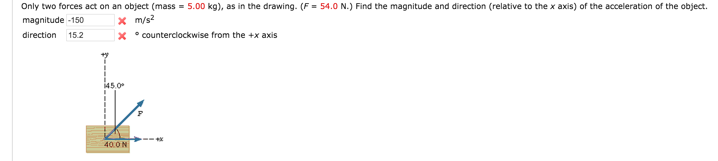 solved-only-two-forces-act-on-an-object-mass-5-00-kg-as-chegg