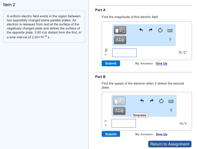 Solved A uniform electric field exists in the region between