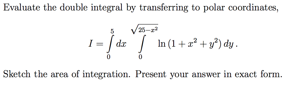Solved Evaluate the double integral by transferring to polar | Chegg.com