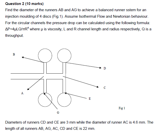 Solved Find the diameter of the runners AB and AG to achieve