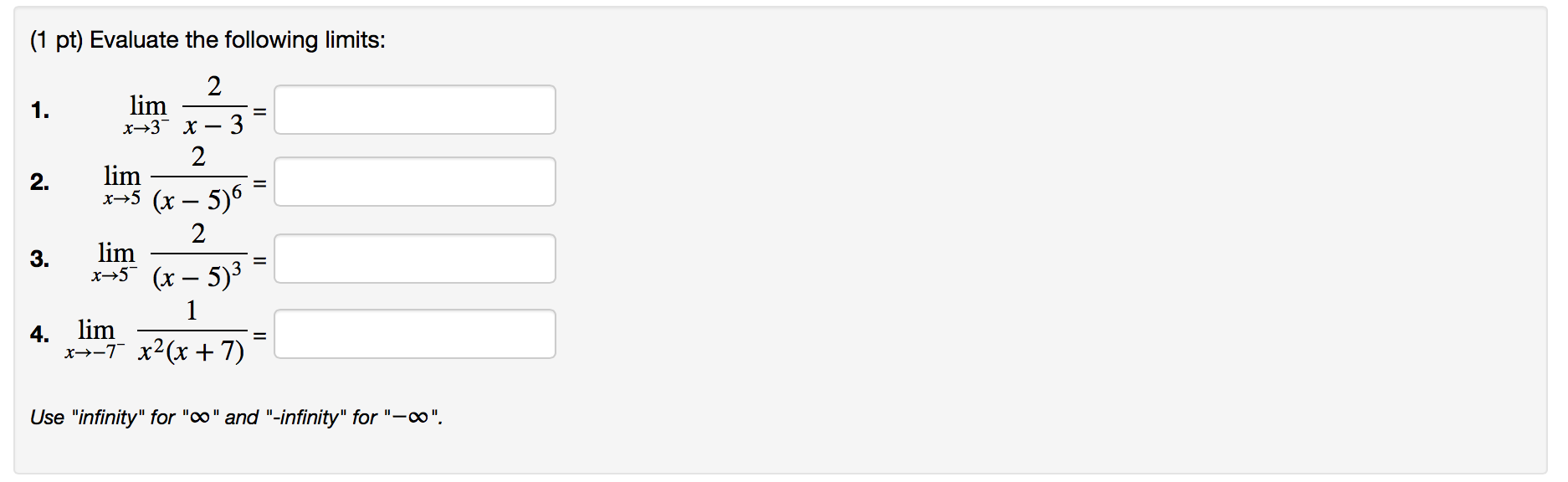 solved-1-pt-evaluate-the-following-limits-lim-2-x-3-x-chegg