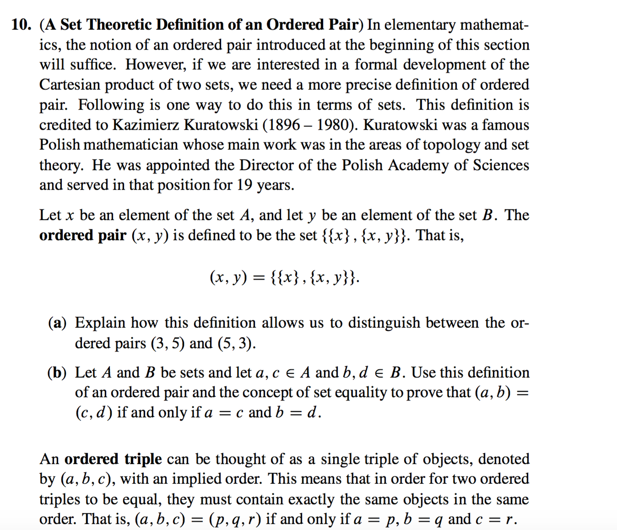 Solved Set Theory Mathematical Proofs ONLY B &C | Chegg.com