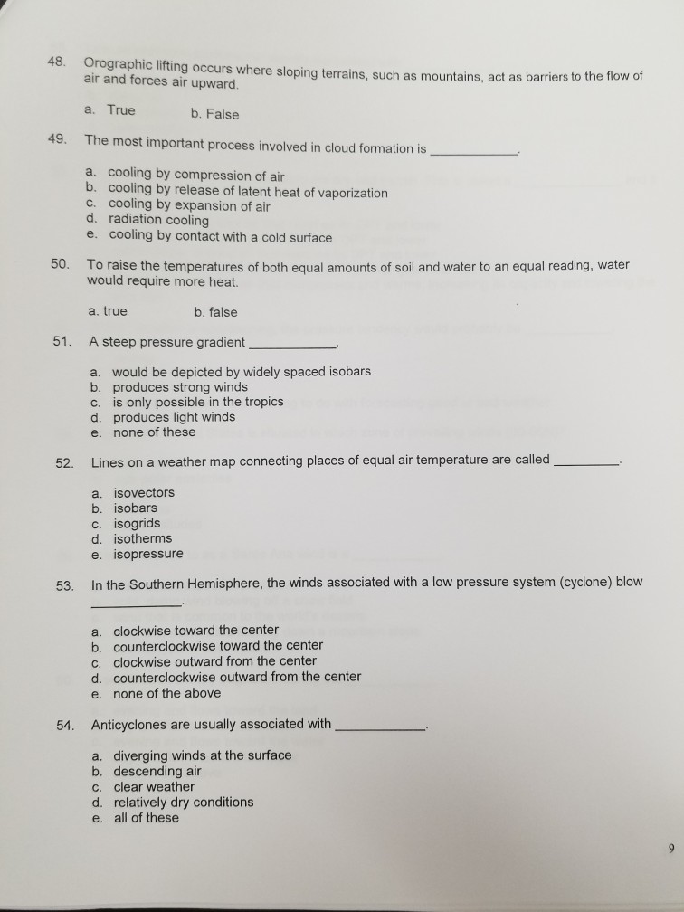 Solved 78. Usually fronts produce several hours of