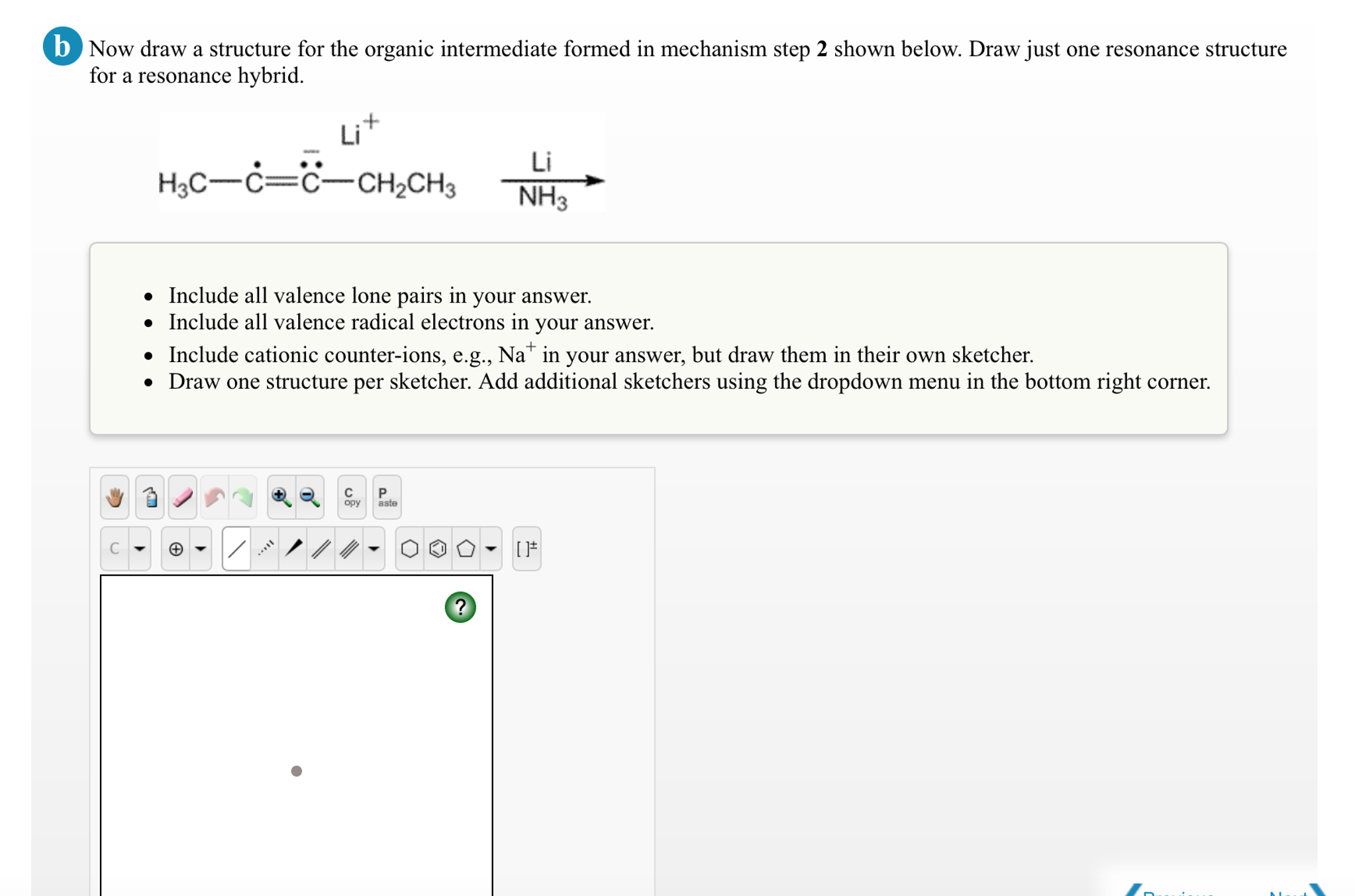 Solved Now Draw A Structure For The Organic Intermediate