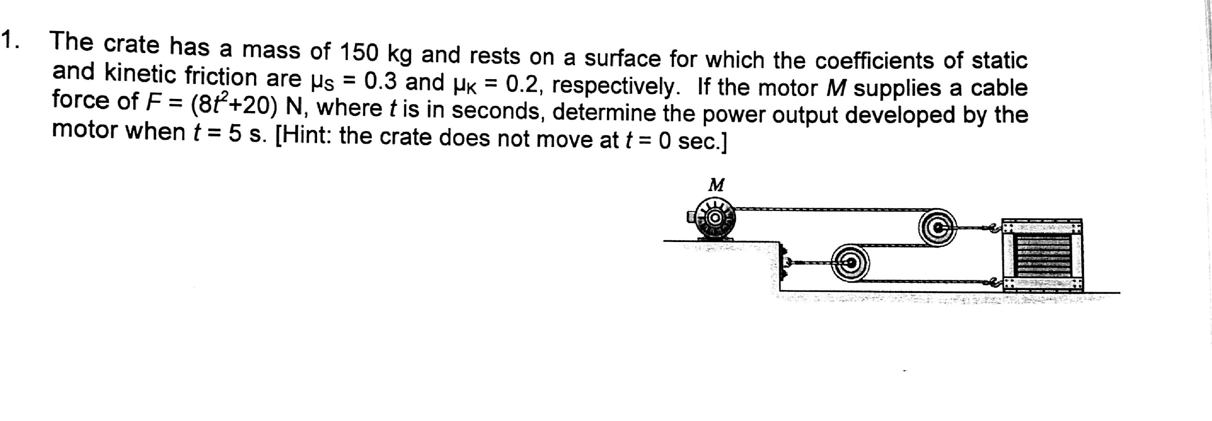 Solved The crate has a mass of 150kg and rests on a surface