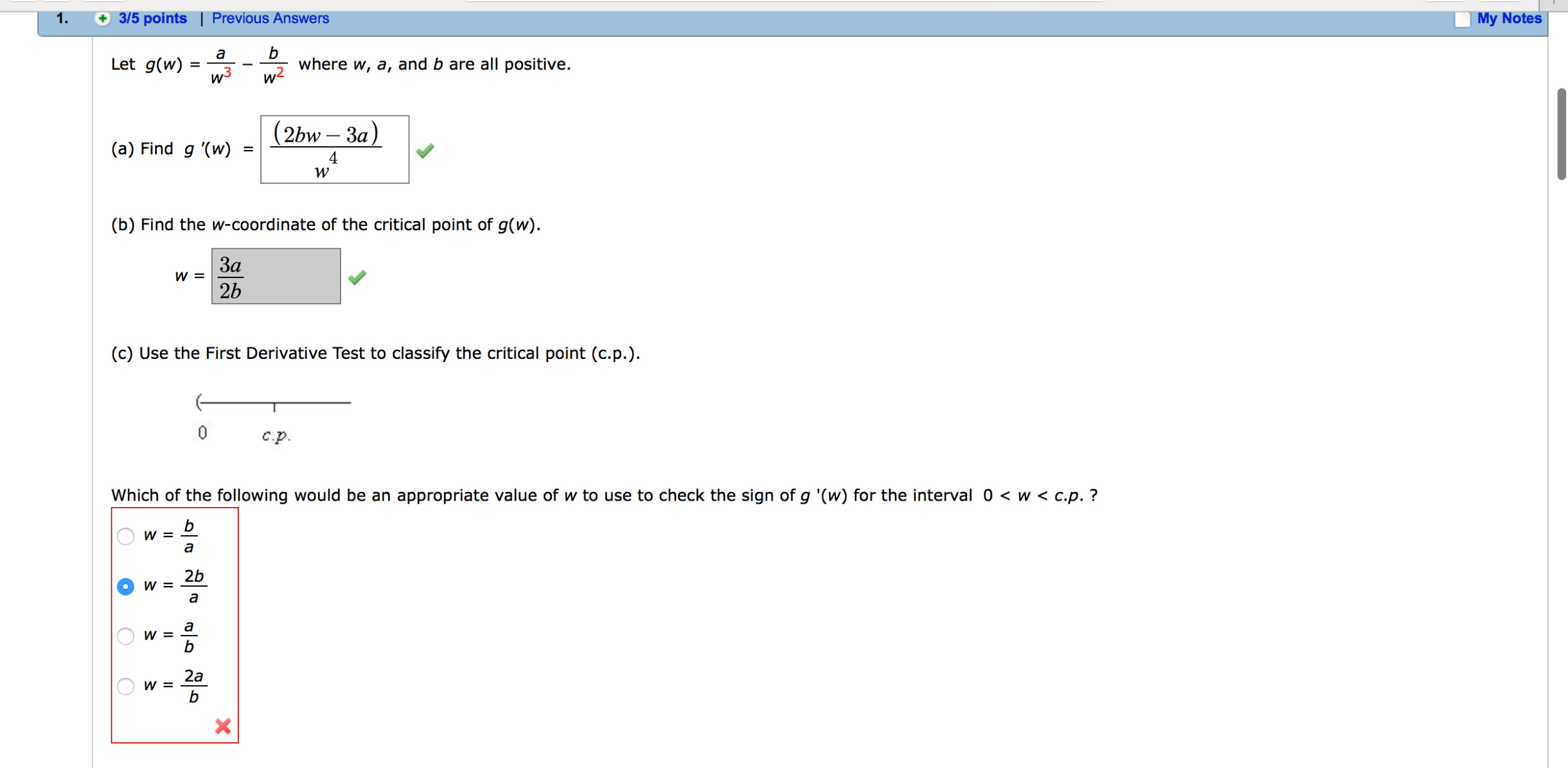 Solved My Notes 3/5 Points| Previous Answers G(w) = Where W, | Chegg.com