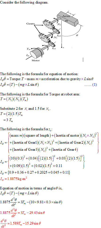 (Solved) - A single link of a robot arm is shown in Figure P3.40. The ...