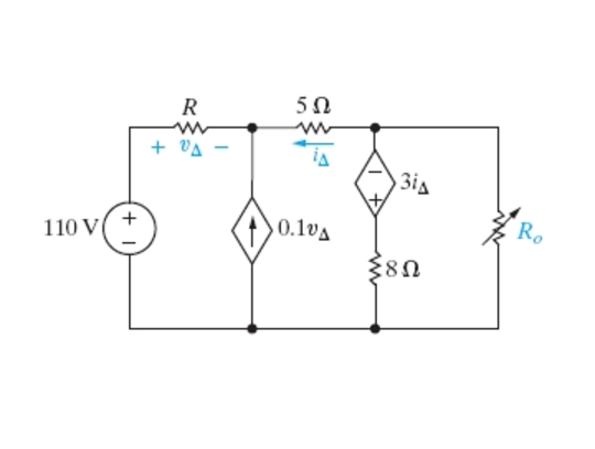 Solved The variable resistor (Ro) in the circuit in (Figure | Chegg.com