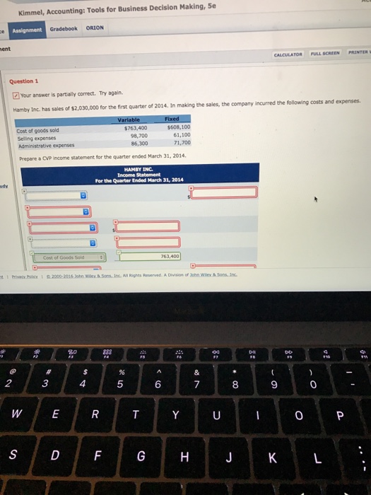 Solved Kimmel, Accounting Tools for Business Decision