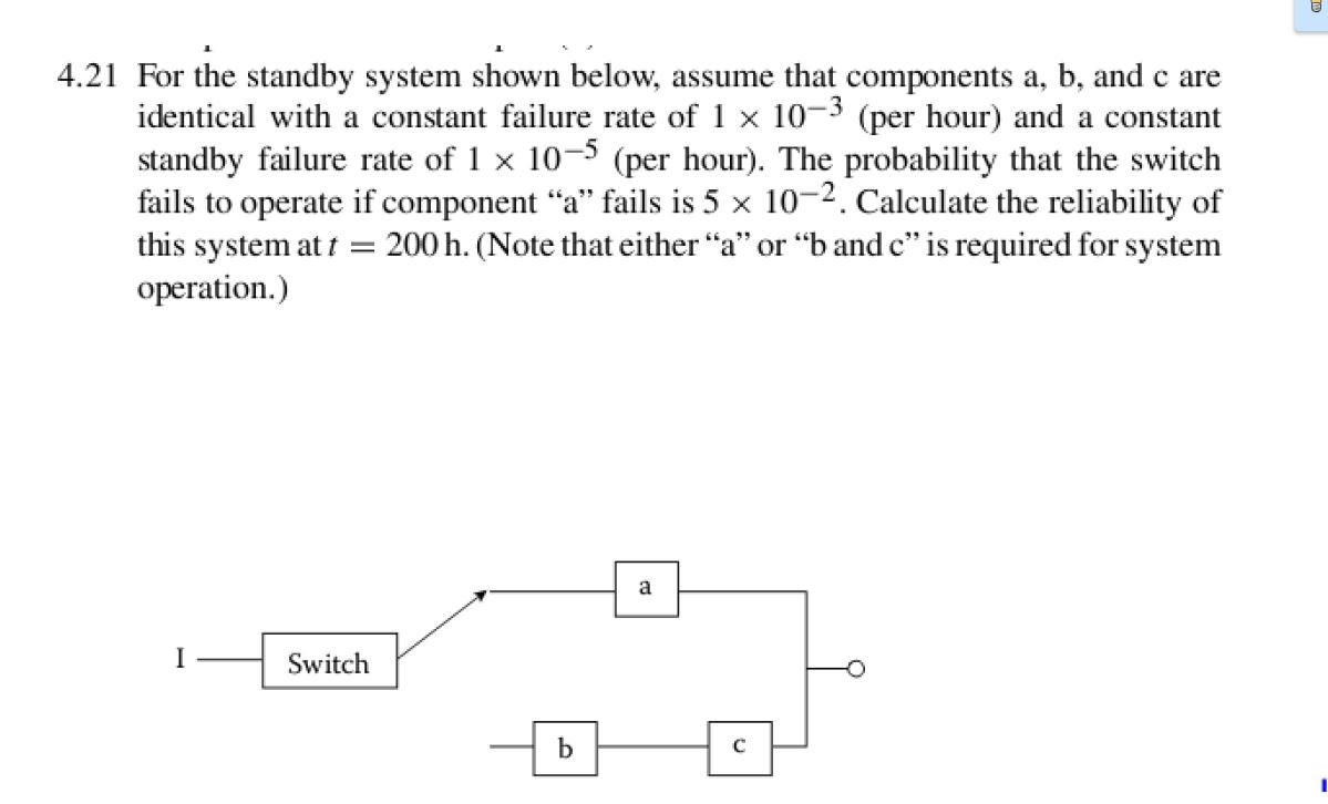 Solved For The Standby System Shown Below, Assume That | Chegg.com