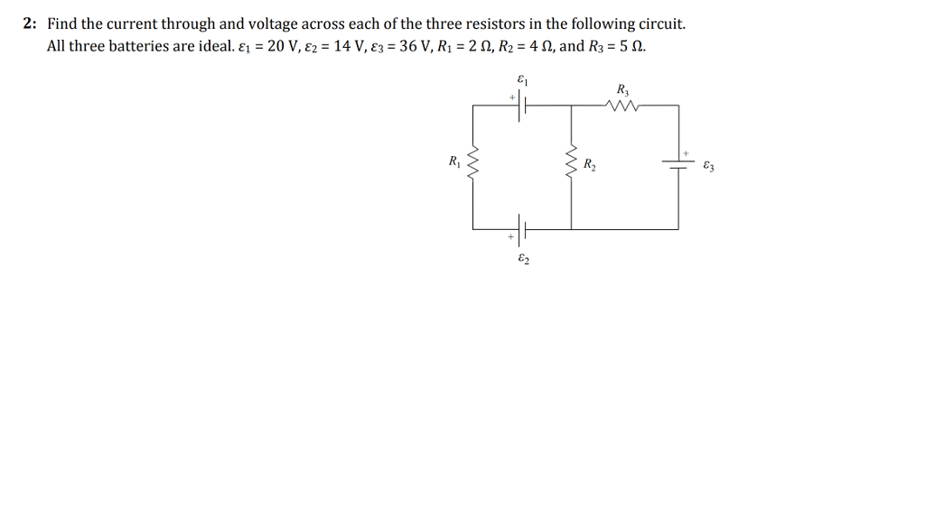 Solved Find the current through and voltage across each of | Chegg.com