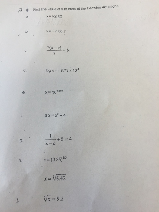 solved-find-the-value-of-x-in-each-of-me-following-chegg