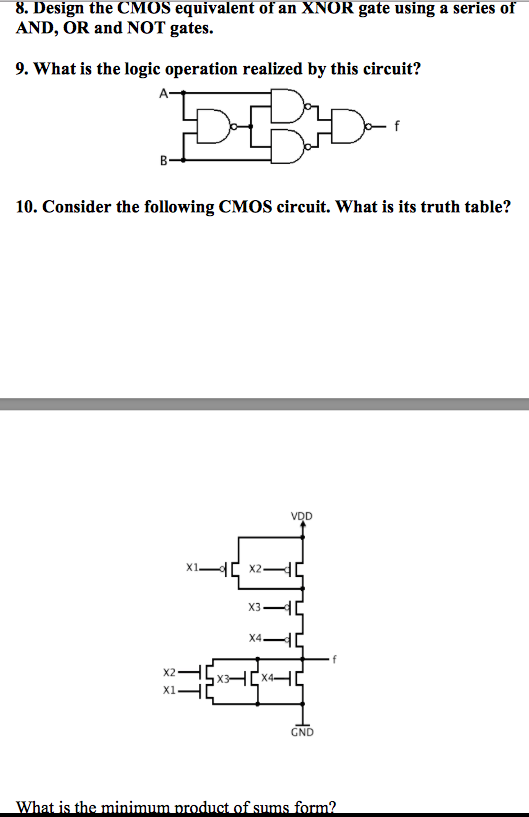 Solved 8. Design the CMOS equivalent of an XNOR gate using a | Chegg.com