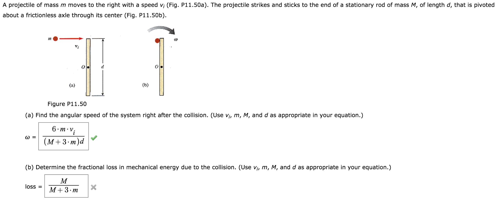 Solved A projectile of mass m moves to the right with a | Chegg.com