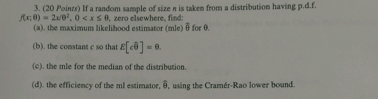 Solved If a random sample of size n is taken from a | Chegg.com