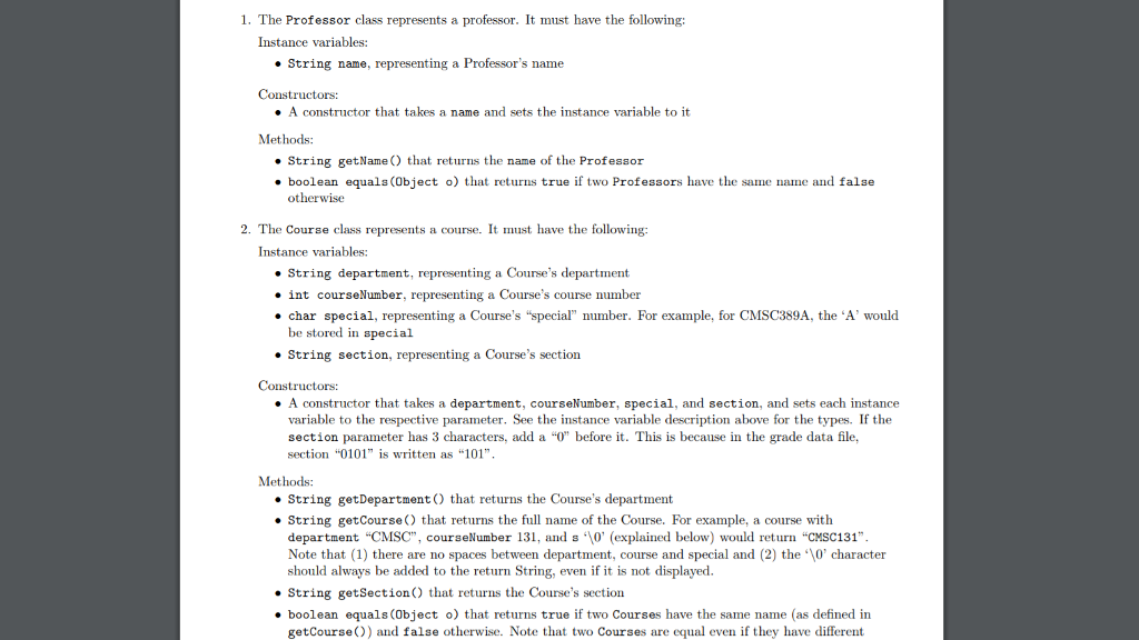 1. The Professor class represents a professor. It | Chegg.com