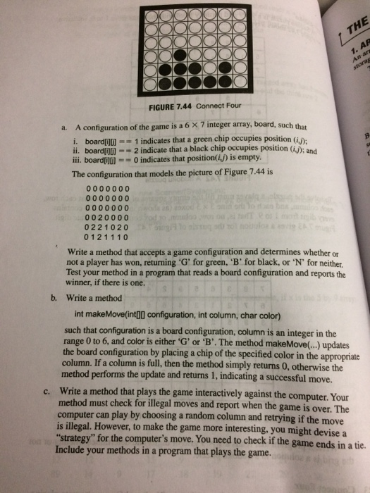 Solved A Configuration Of The Game Is A 6 Times 7 Integer Chegg